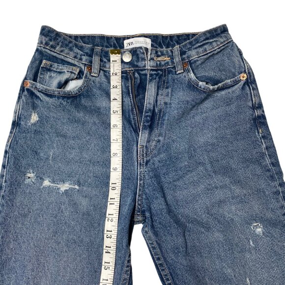 Zara Women's Mom Fit Distressed Jeans, size US 4 - Picture 9 of 14